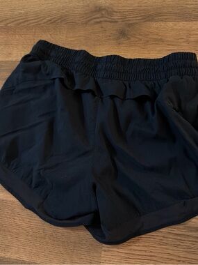 Athleta Black Ruffle-Waist Athletic Shorts